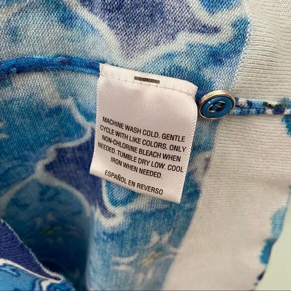 Charter Club  Front Button Printed Cardigan Sweater in Size X Small - Picture 6 of 7